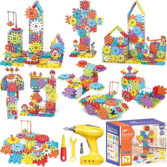 Bloques de construcción STEM Gear, juguete CZOALX Montessori Electric
