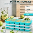 thumbnail image 7 of Ice Cube Tray With Lid - 3 Pack 2 Tbsp Trays For Freezer  Stackable Easy Release Large Molds Chocolate Iced Coffee & Juice (10-cube Blue), 7 of 7