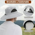 thumbnail image 6 of HOMEYA Wide Brim Sun Hat for Men & Women, Waterproof UV Protection Bucket Bonnie Cap Fishing Hiking Beach Garden, Light Gray, 6 of 9