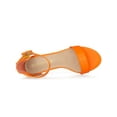 thumbnail image 4 of BLISSFUL STEP Women's Shoes Open Toe Block Heel Ankle Strap Sandals Orange 8.5, 4 of 7