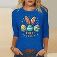 thumbnail image 2 of Camisetas Casuales de las Mujeres Impresas 3/4 Manga Cuello Redondo Blusa, Moda Ligera Superior para el Hogar Y el Uso Diario, Cómoda Imitación de la Tela Del Estante, 2 of 6