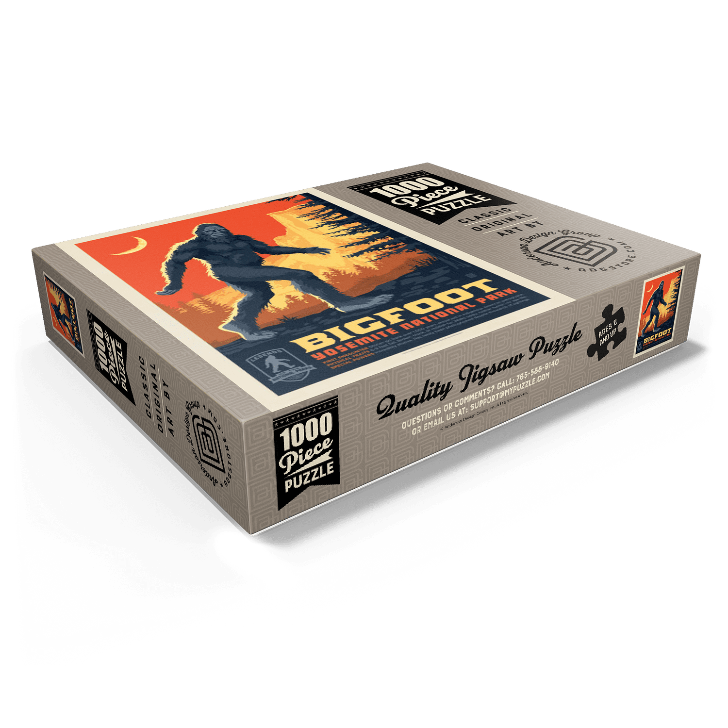 MyPuzzle - Legends Of The National Parks: Yosemite's Bigfoot, Vintage Poster - Premium 1000 Piece Jigsaw Puzzle for Adults
