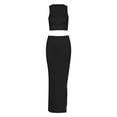 thumbnail image 4 of UJNDER Women's Elegant Long Skirt Suit Set Round Neck Slim Fit Bodycon Dress Outfit Daily Versatile Styling Comfortable Long Skirts for Women Black L, 4 of 5
