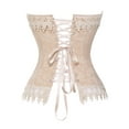 thumbnail image 3 of VASLANDA Women's Lace up Boned Plus Size Overbust Corset Bustier Top with G-String, 3 of 5