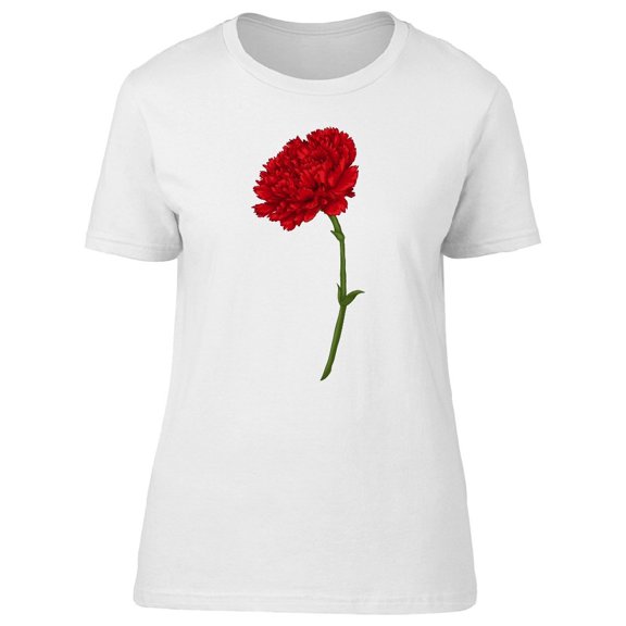 Beautiful Red Carnation Flower Tee Women's -Image by Shutterstock