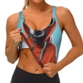 thumbnail image 3 of Rateoe Cool Dog In Hoodie Print Womens' Sports Bras Scoop Neck Sports Vest- Padded U Back Seamless High Impact Support-Medium, 3 of 8
