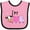 Pink and Black, variant on Inktastic I'm 1 Cute Cow and Polka Dots Boys or Girls Baby Bib