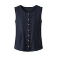 thumbnail image 5 of Linen Cotton Button Tank Top For Women Sleeveless Relaxed Fit Summer Casual Wear Versatile Lightweight Breathable Everyday Top, 5 of 8