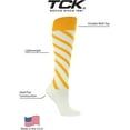 thumbnail image 2 of TCK Candy Stripe Knee High Softball Socks Soccer White/Gold/Gold Medium, 2 of 3