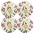 thumbnail image 2 of Qxltty 15inch Round Placemats Set of 6 Polyester Fabric Heat Resistant Washable Table Mat for Kitchen Party Decor Strawberries and Oranges on A Pastel Background, 2 of 7