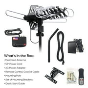 onn. Outdoor TV Antenna with Pole, up to 85-Mile Reception Range, Ultra-HD/Full HD/HD Ready