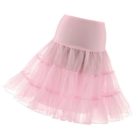 

short Hoopless skirt Light Pink Women Hoopless Petticoat Retro Underskirt Tutu Skirt Crinoline Dress Showing Stage Costume for Cosplay Dance Wedding Dress- Size L