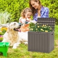 thumbnail image 2 of Black 30-gallon Deck Box, Multi-functional Storage Box, 2 of 9
