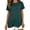 Green, variant on Crew Neck T Shirts for Women Short Sleeve Solid Color Asymmetric Hem Shirts Loose Fit Simple Blouses Red L