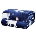 thumbnail image 6 of Great Bay Home Velvet Plush Fleece Holiday Printed Warm and Cozy Bed Blanket  (Twin, Navy Polar Bears), 6 of 6