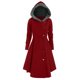 thumbnail image 2 of Womens Halloween Costumes 2024 Cosplay Gothic Dresses Women's Plus Size Long Sleeve Long Wool Hooded Collar Single Button Asymmetrical Skirt Coat Cloak Top Coat, 2 of 5