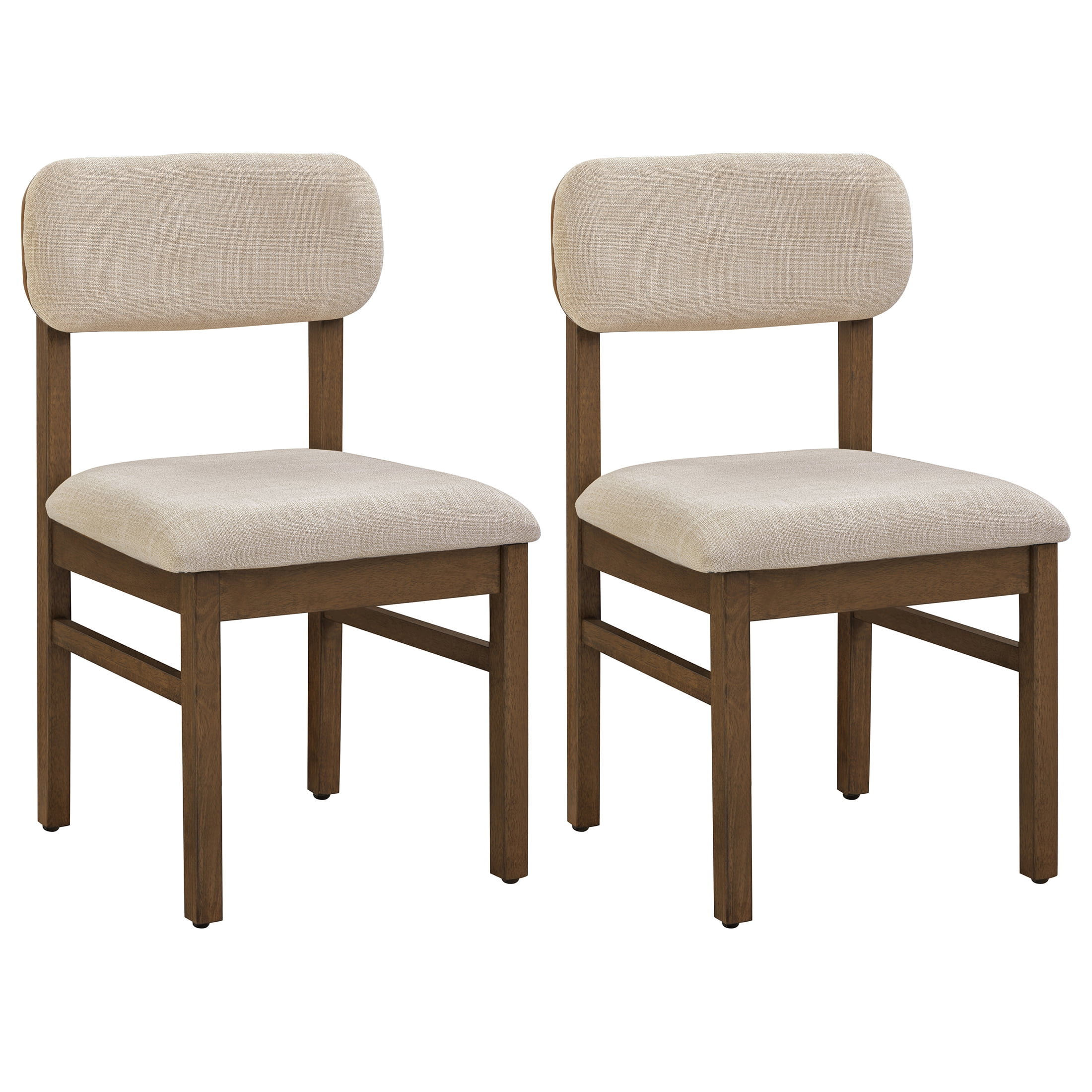 Better Homes & Gardens Juliet Dining Chairs, Walnut & Cream, Set of 2