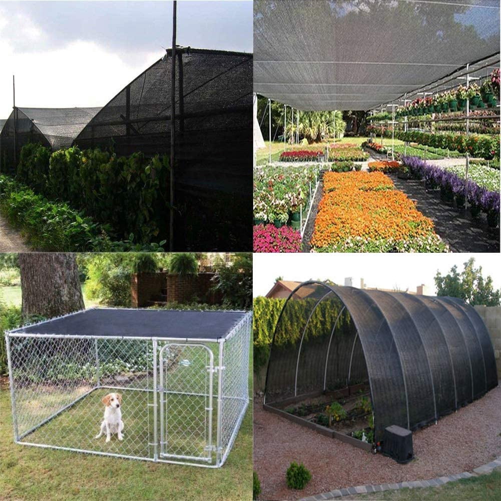 CERBIOR 90% Sunblock Shade Cloth with Grommets for Garden Patio 12' X 20'(3.65x6m), Black