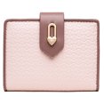 thumbnail image 1 of Women's Short Heart Hardware Buckle PU Soft Surface Leather Wallet Wallet Small Purses Buckle - Pink, 1 of 6