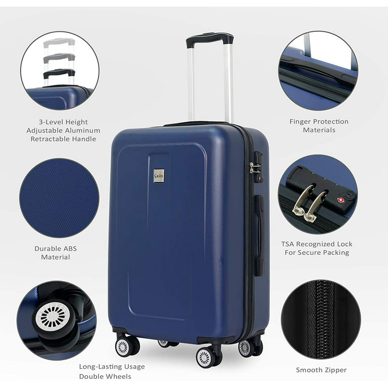 20" 24" 28" Travel luggage Bag Set of 3 Trolley Hard Shell  Suitcase W/Coded Lock