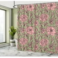 thumbnail image 4 of Ambesonne Aster Shower Curtain, Earth Tones Flower Petals Art, 69"Wx84"L, Peacock Green, 4 of 4