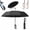 Black, variant on Creative Ring Buckle Windproof Reinforced Umbrella, Portable Automatic Folding Umbrella with Dual-Rib Structure, Reflective Strip, UPF 50+ Fold