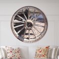 thumbnail image 2 of Designart 'Spanish Cottage Carriage Wheel ' Farmhouse wall clock, 2 of 6
