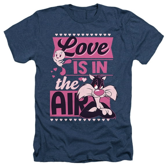 Looney Tunes Valentine's Day Tweety Sylvester Love in the Air Unisex Adult Heather T Shirt