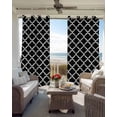thumbnail image 4 of Black Morocco Blackout Curtains 90 Inches Length, Farm Country Moroccan Geometric Plaid Window Treatment Thermal Insulated Drapes for Bedroom Living Room 2 Panels 104x90 Inches, 4 of 8