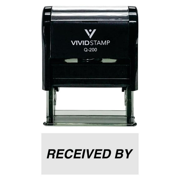 Vivid Stamp Received By Self-Inking Office Rubber Stamp (Black) - Medium