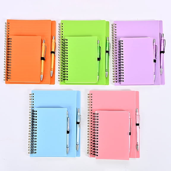 A5 PP Loose Leaf Notebook Business Notepad with Pen Loop for Homework and Office Notes (20ml)