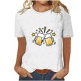 thumbnail image 1 of Tops Cortos para Mujeres, Oktoberfest Casual Impreso Cuello Redondo Manga Corta Camiseta Top Hecho de Poliéster para la Primavera Verano Uso Diario, Camisetas Casuales de Mujer, 1 of 4