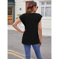 thumbnail image 4 of Mengpipi Womens Tops Textured Cap Sleeve Lightweight Casual Knit Shirts S-XXL, 4 of 5