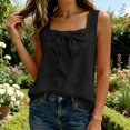 thumbnail image 7 of Noric Womens Cotton Tank Tops Square Neck Bow Tie Front Summer Casual Cute Peplum Top Trendy 2026, 7 of 7