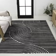 thumbnail image 6 of JONATHAN Y SCANDINAVIAN 8 x 10 Area Rug, Hallie Minimalist Curve Geometric - Black/White, SCN100F-8, 6 of 8