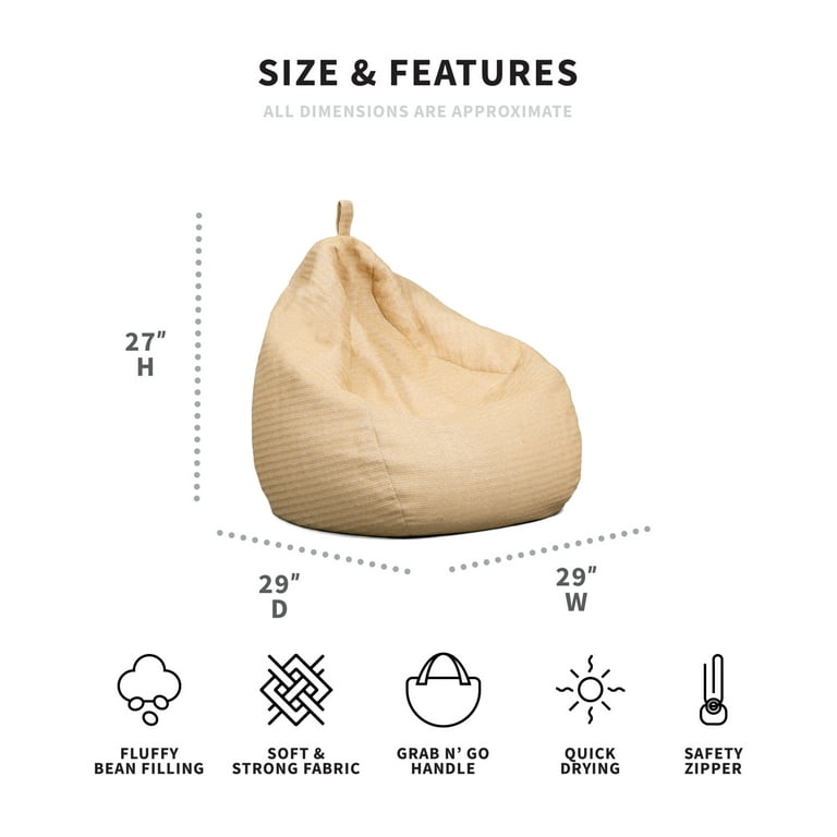 Free Shipping! Big Joe Tuffet Weatherproof Bean Bag Chair, Natural
