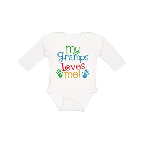 Inktastic My Gramps Loves Me Boys or Girls Long Sleeve Baby Bodysuit