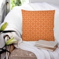 thumbnail image 4 of Orange Morocco Throw Pillow Covers, Soft Pillowcases with Invisible Zipper, Geometric Leaf Diamond Lattice Abstract Decorative Square Pillow Cushion Covers for Living Room Couch Sofa Bed 18x18 Inches, 4 of 8