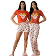 thumbnail image 1 of Pijama De 3 Piezas Mujer Pantalon Short Y Playera A Juego, 1 of 5