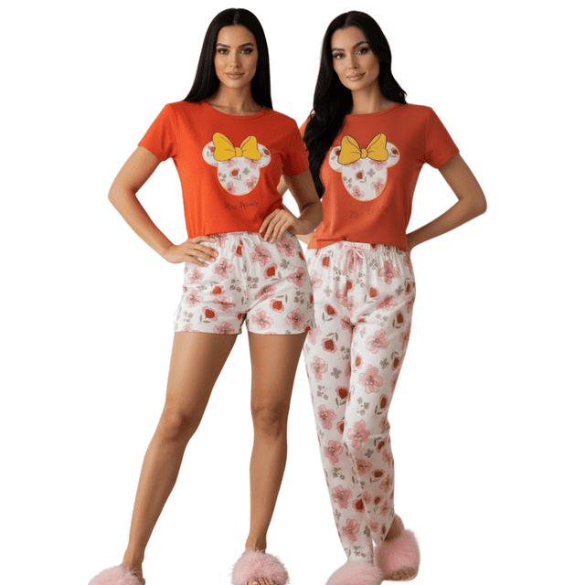 Pijama De 3 Piezas Mujer Pantalon Short Y Playera A Juego