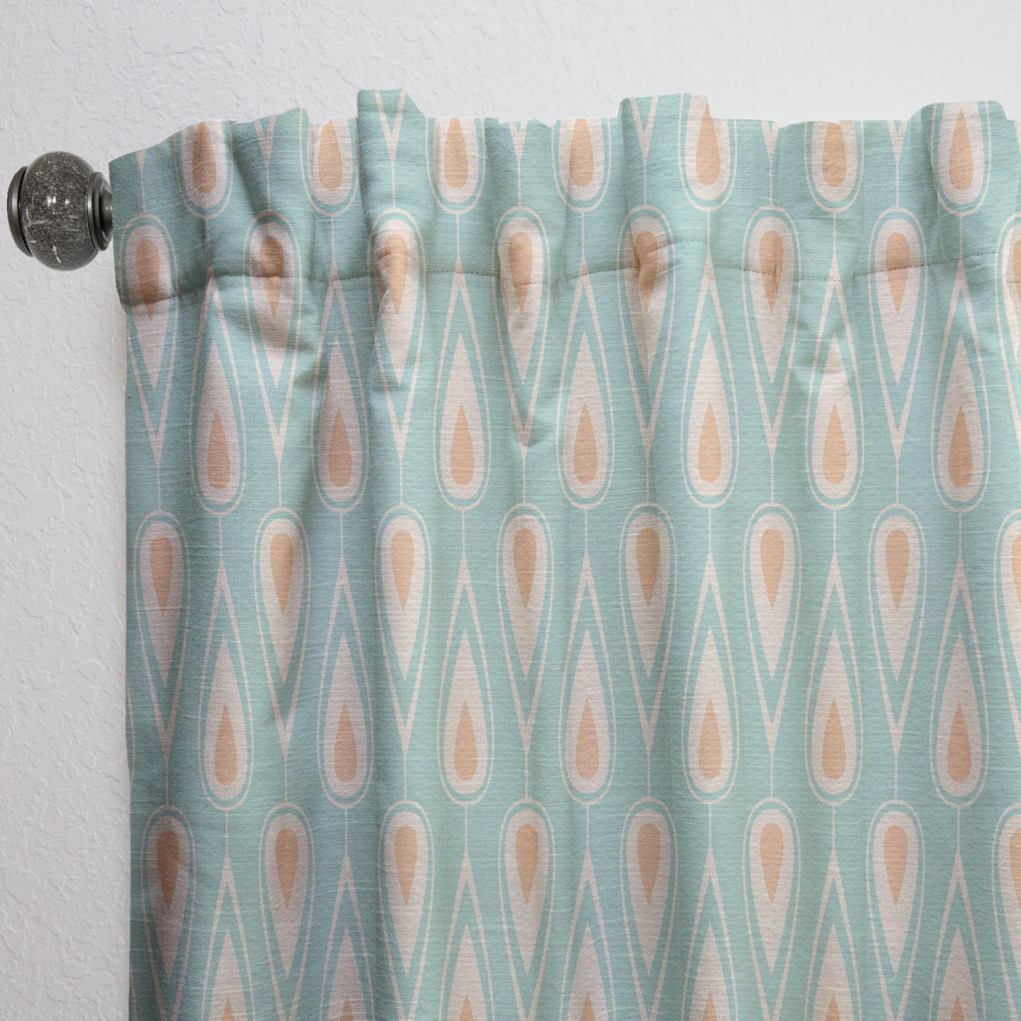 Designart 'Ornamental Retro Design VIII' Mid-Century Modern Curtain Panel