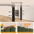 thumbnail image 2 of Pinmoco Queen Upholstered Headboard with Storage, LED Lights and Charging Station, Olive Green Striped Upholstery, Height Adjustable, Easy Assembly(Bed Headboard Only), 2 of 10