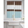 thumbnail image 3 of Living Room Curtains 72 Inches length, Blue Brown Morocco Window Treatment Curtain Drapes, Geometric Stripes Aqua Stitching Light Filtering Drapes for Bedroom Laundry Room, 52"x72", 2 Panels, 3 of 7