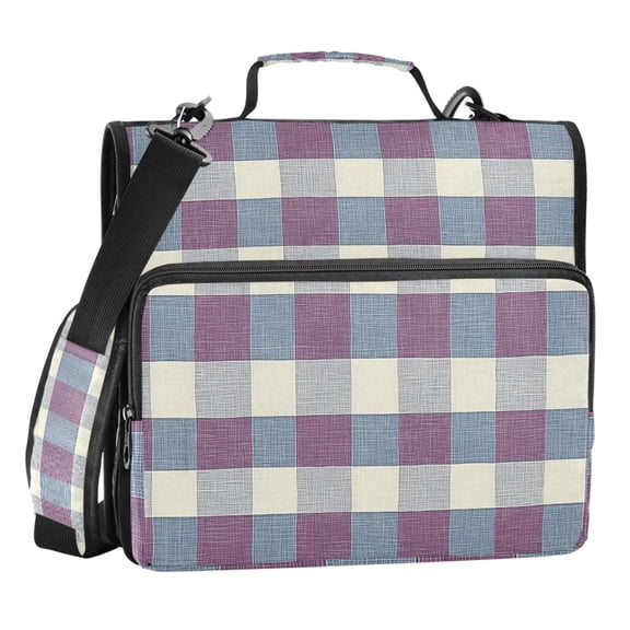 ALAZA Zipper Binder Vintage Checkered 3 Ring Trapper Keeper File Folder Organizer Bag