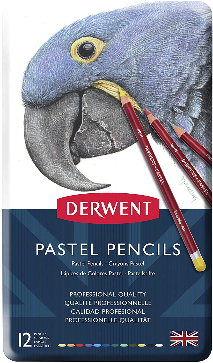 Derwent Pastel Pencil 12-Color Tin Set 