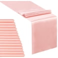 thumbnail image 1 of 15 Pack Pink Satin Table Runner 12 x 108 Inch Long Table Runner for Wedding Birthday Party Engagement Decorations, 1 of 7