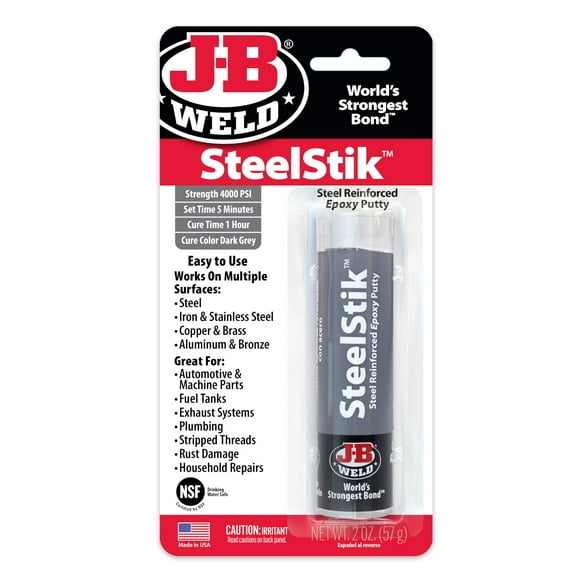 Masilla epoxídica J-B Weld SteelStik reforzada con acero, 60 ml