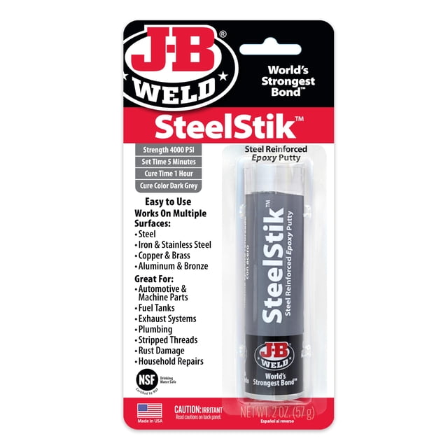 Masilla epoxídica J-B Weld SteelStik reforzada con acero, 60 ml