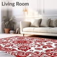 thumbnail image 2 of ODIKA 2'x3' Machine Washable Non-Slip Area Rug, Kaleidoscope Botanical Paisley Inspired Authentic High Traffic Rug, Red, 664000, 2 of 7