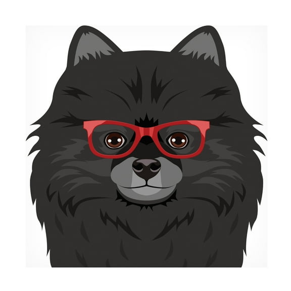 Furbaby Affiliates 'Pomeranian Wearing Hipster Glasses 2' Canvas Art